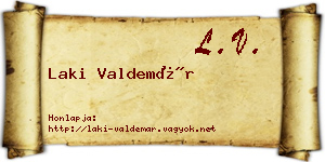 Laki Valdemár névjegykártya